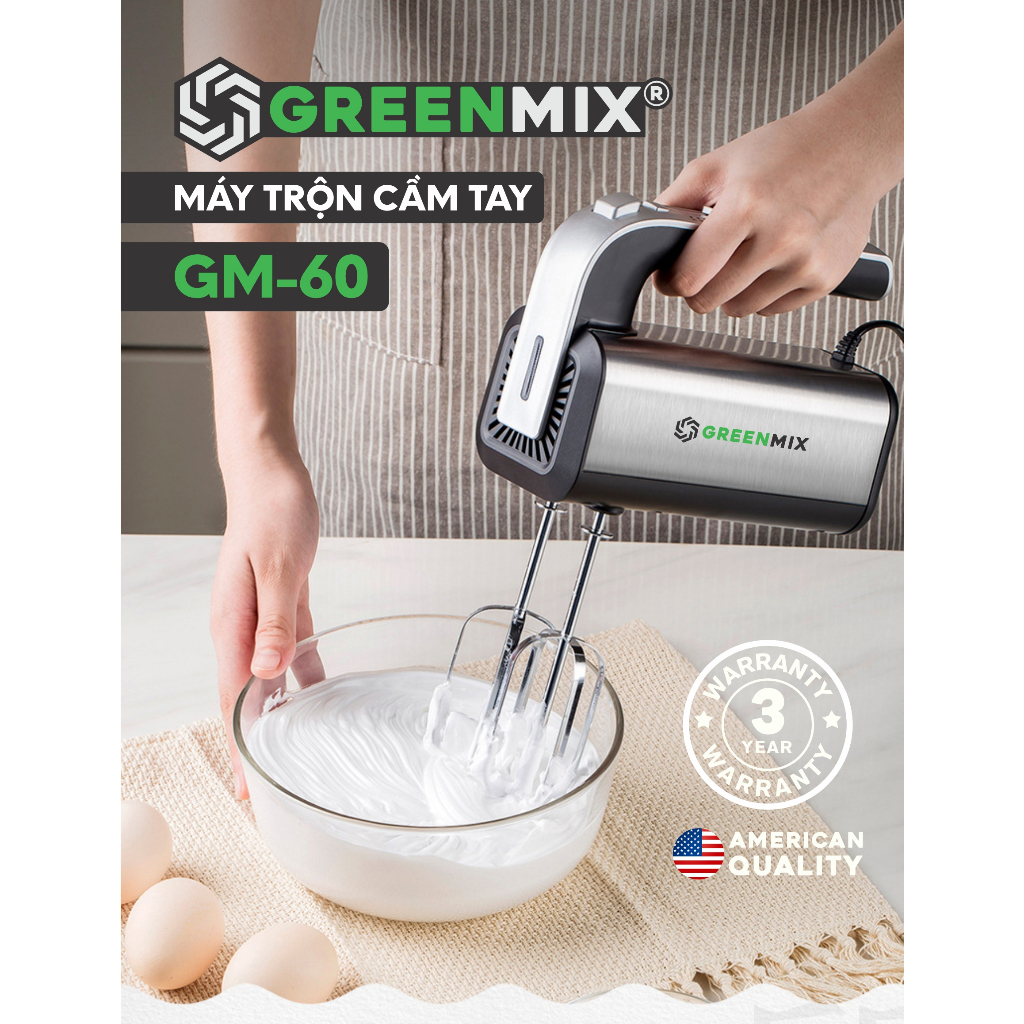 Máy Đánh Trứng, Máy Trộn Cầm Tay GREENMIX 5 Tốc Độ Công Suất 600W | BigBuy360 - bigbuy360.vn