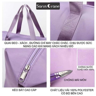 Túi Xách Du Lịch 2 Tầng Đa Năng, Giải Pháp Tách Biệt Giày & Đồ Ướt, Vải Dù Chống Thấm Size Lớn 42cm