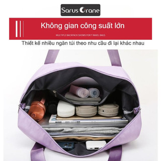 Túi Xách Du Lịch 2 Tầng Đa Năng, Giải Pháp Tách Biệt Giày & Đồ Ướt, Vải Dù Chống Thấm Size Lớn 42cm