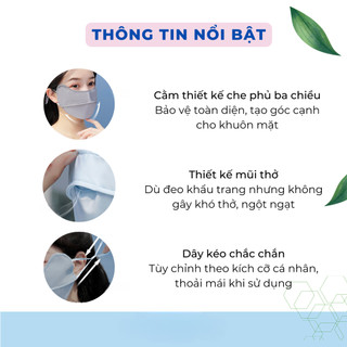KHẨU TRANG CHỐNG NẮNG CAO CẤP UPF50+ CHE GÒ MÁ – VẢI LẠNH PREMIUM SIÊU MÁT, LỖ THOÁNG KHÍ, CO GIÃN