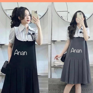 Váy bầu công sở thiết kế đuôi cá xếp ly phối bèo ngực