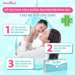 Viên đặt giúp phục hồi và cấp ẩm chuyên sâu NovoFemi xanh (Hộp 14v). *Khách đặt 7v thì không có hộp