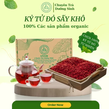 Kỷ Tử đỏ (Hạt Kỳ Tử đỏ), Kỷ Tử Đỏ Pha Trà Thảo Mộc với Táo Đỏ, Long Nhãn, Hoa Cúc Chi - ANAM