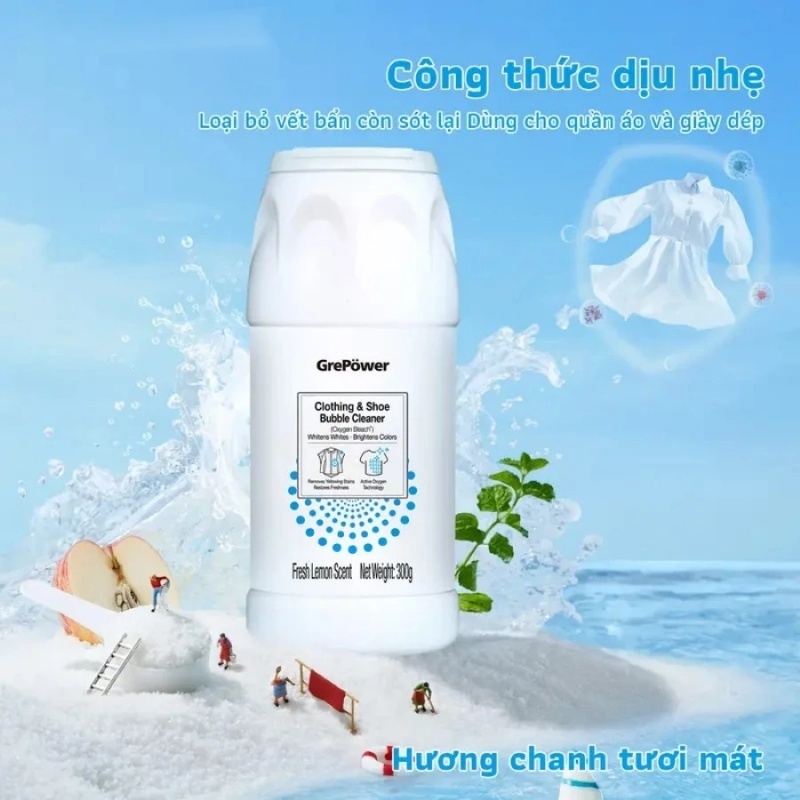 Bột giặt bọt đa năng cho giày dép và quần áo, đánh bay vết bẩn khử ố vàng,sạch giầy dép, quần áoan toàn cho da