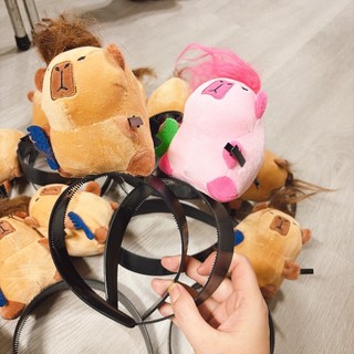 Có Sẵn - Thú Bông Capybara Gắn Băng Đô Cài Tóc Vui Nhộn ♥ Mẫu Thỏ Hồng Hài Hước Cute