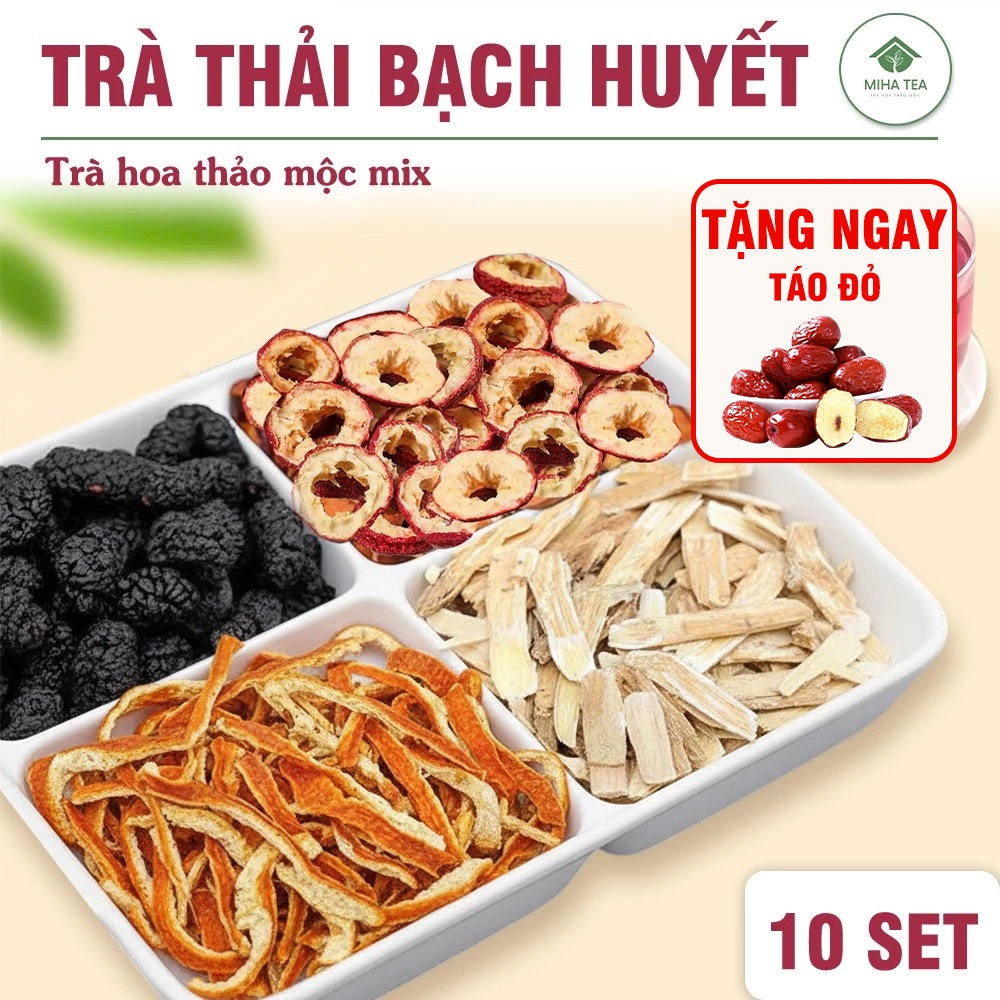 Trà thải bạch huyết, trà thải ứ, dưỡng khí, bổ máu, sơn tra, trần bì, hoàng kỳ, dâu tằm