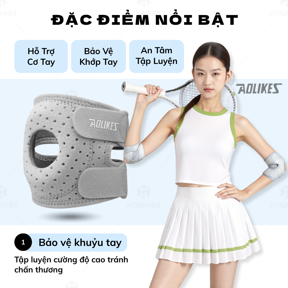 Đai Bảo Vệ Khuỷu Tay Aolikes 7941, Giảm Chấn Thương Khi Tập Gym, Cầu Lông, Pickleball Cả Nam Nữ