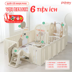 Bộ Quây Cũi 8in1 PAKEY VOI LUX Cao Cấp - Set Quây Nhựa Full Tiện Ích Cho Bé Nhựa Nguyên Sinh Dày Dặn An Toàn