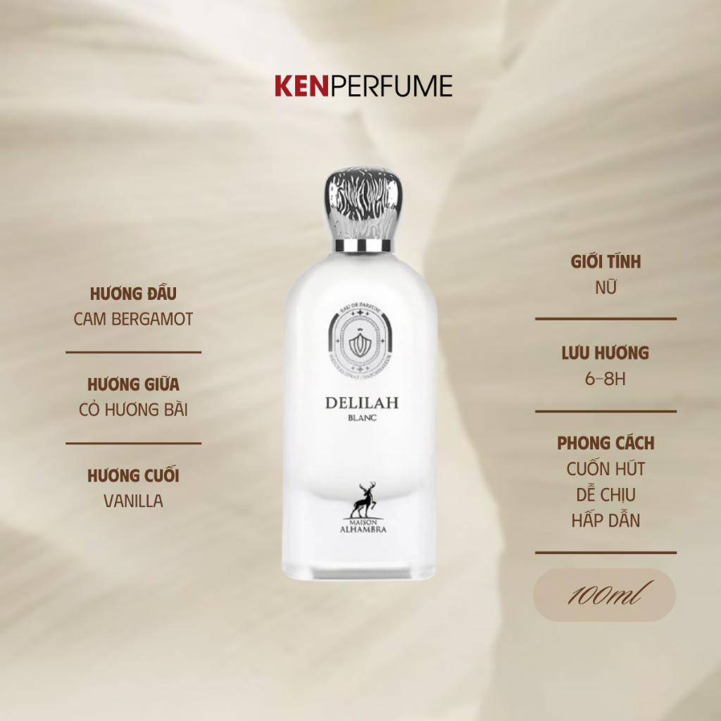 Nước hoa Fullsize 100ML Lattafa Delilah Blanc | Nước Hoa Nữ | Ken