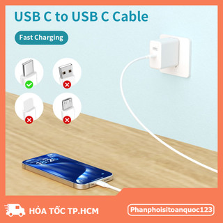 Cáp Sạc Type-C To Type-C Sạc Nhanh PD – Dây Cáp 2 Đầu Type-C Full Box – Hỗ Trợ Sạc Và Truyền Dữ Liệu