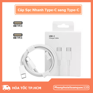 Cáp Sạc Type-C To Type-C Sạc Nhanh PD – Dây Cáp 2 Đầu Type-C Full Box – Hỗ Trợ Sạc Và Truyền Dữ Liệu