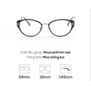 [MUA 1 TẶNG 1 PHỤ KIỆN] Gọng Kính Mắt Mèo Chống Tia UV & Ánh Sáng Xanh, Thay Mắt Cận Bảo Vệ Mắt