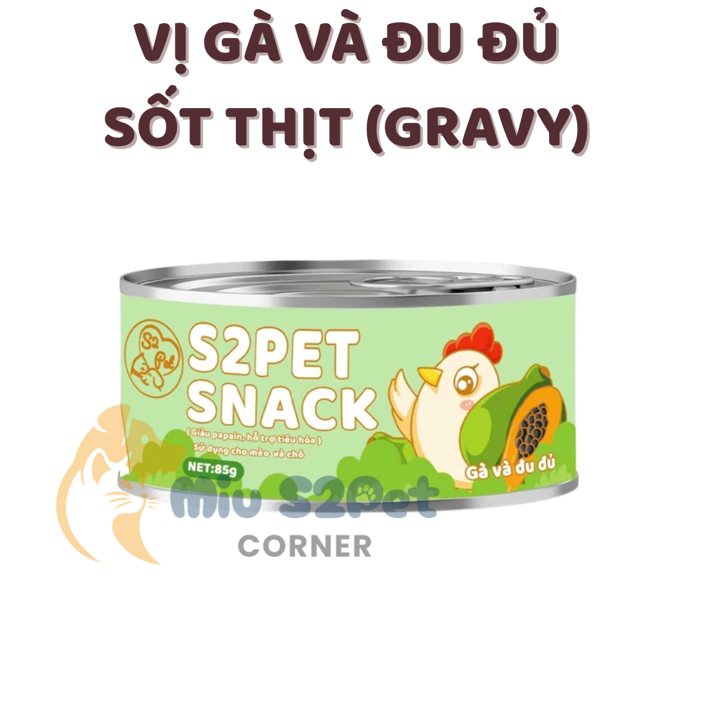 Combo 12-24 Lon Pate S2Pet Snack 85g Thịt Xé Sốt Mix Rau Củ – Thức Ăn Ướt Bổ Sung Nước, Dinh Dưỡng Cho Chó Mèo