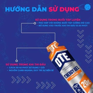 Gel năng lượng OTE sử dụng cho chạy bộ, đạp xe, leo núi, pickeball, cung cấp năng lượng