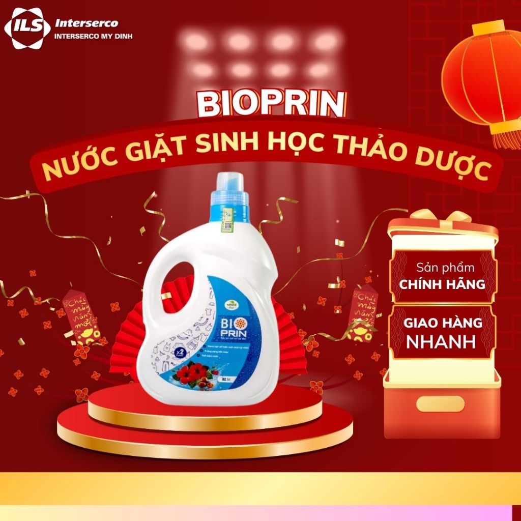 Nước Giặt Sinh Học Thảo Dược Bioprin - Trắng Sáng Bền Màu Vải, Làm Mềm Vải, Lưu Hương Lâu (Can 2L)