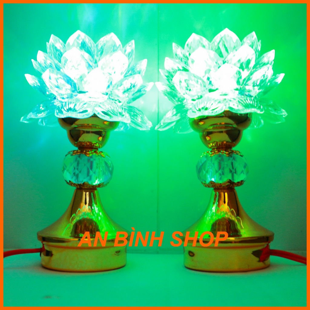 ( Hàng loại 1 ) Cặp đèn thờ, đèn bàn thờ, đèn thờ hoa sen, đèn thờ bóng led