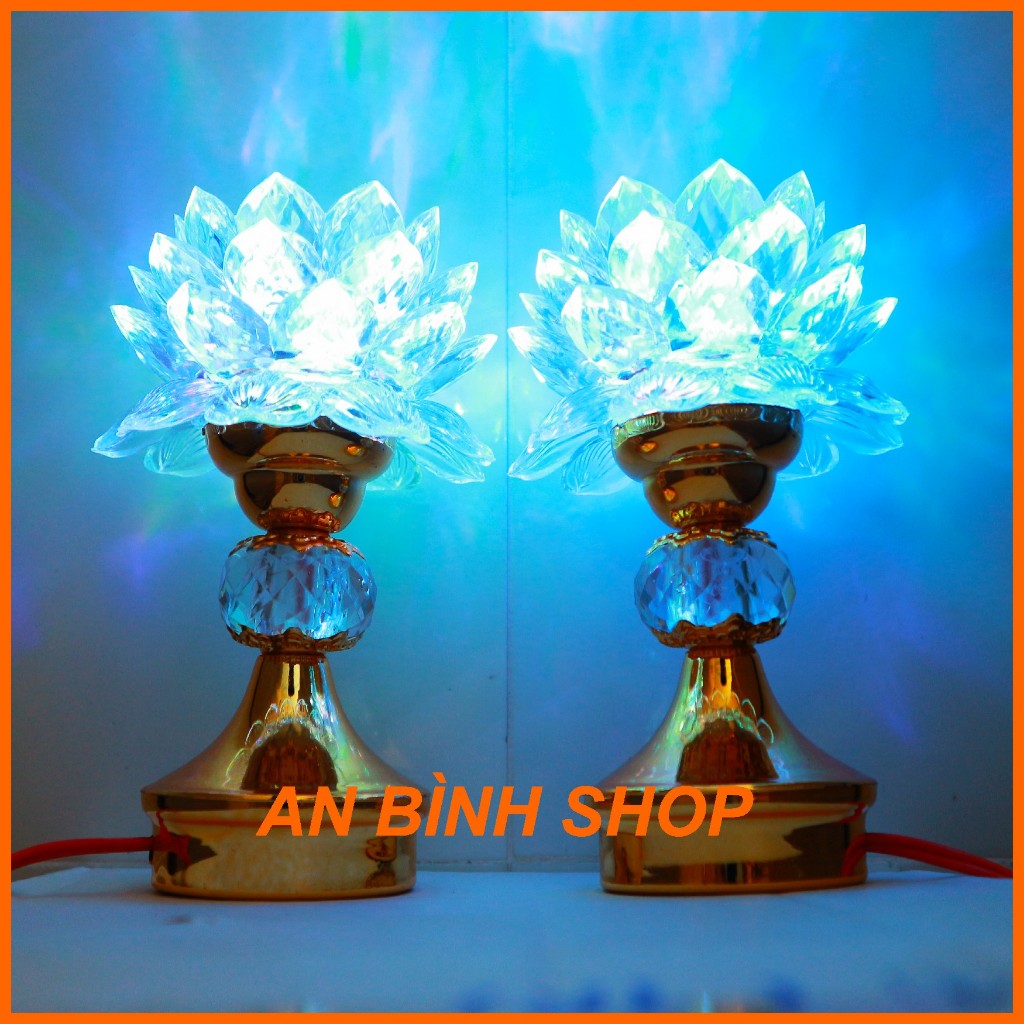 ( Hàng loại 1 ) Cặp đèn thờ, đèn bàn thờ, đèn thờ hoa sen, đèn thờ bóng led
