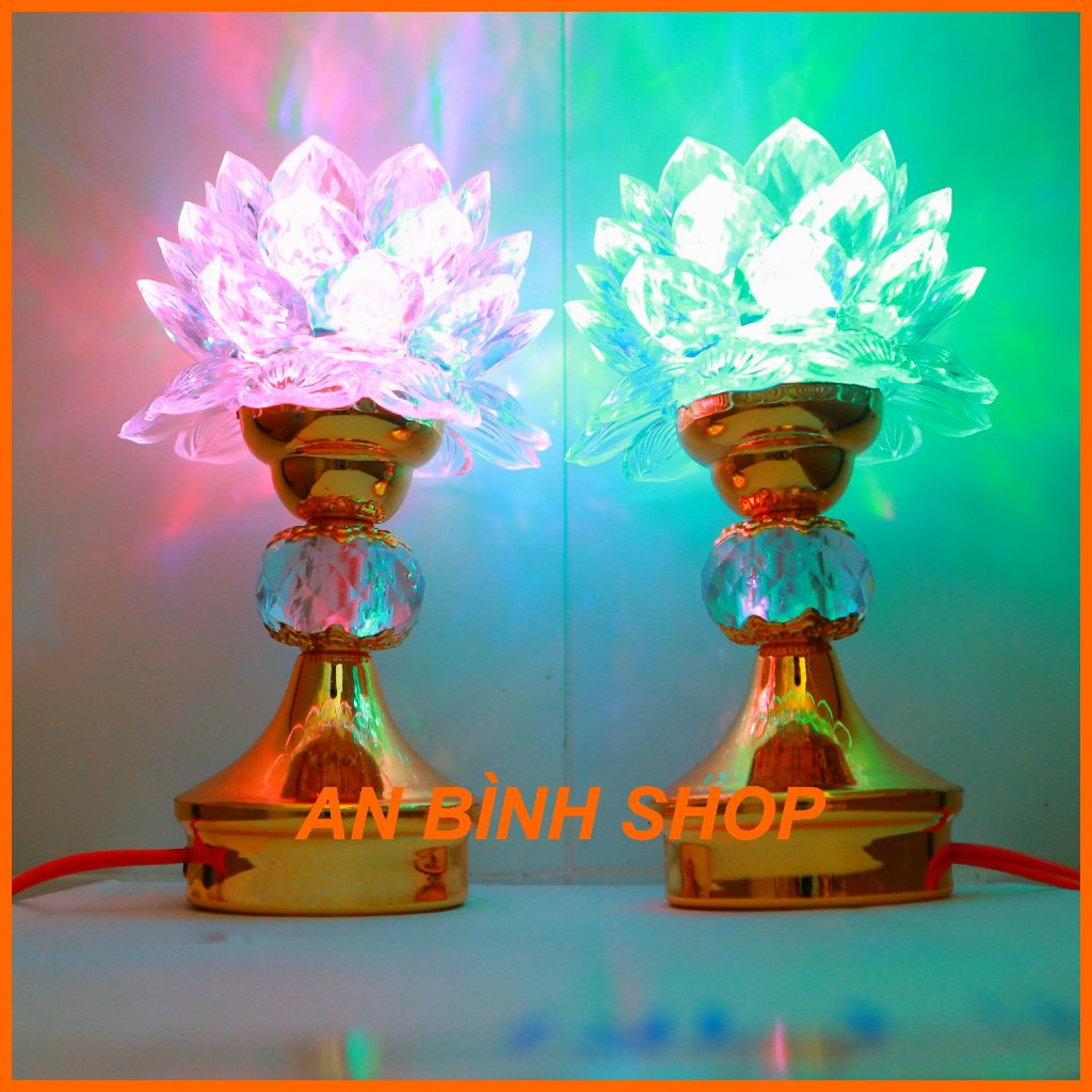 ( Hàng loại 1 ) Cặp đèn thờ, đèn bàn thờ, đèn thờ hoa sen, đèn thờ bóng led
