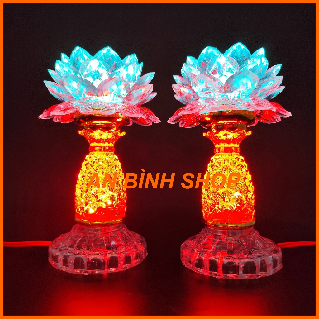 ( Hàng loại 1 ) Đôi đèn thờ, đèn thờ phật bà, đèn thờ quan âm bồ tát, đèn thờ sen
