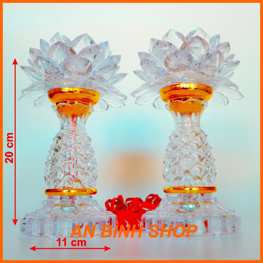 ( Hàng loại 1 ) Đôi đèn thờ, đèn thờ phật bà, đèn thờ quan âm bồ tát, đèn thờ sen