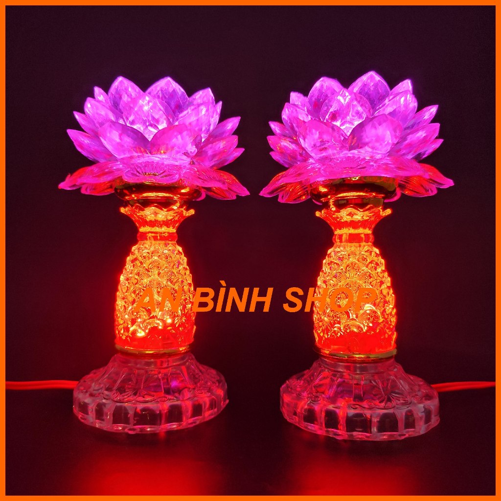 ( Hàng loại 1 ) Đôi đèn thờ, đèn thờ phật bà, đèn thờ quan âm bồ tát, đèn thờ sen