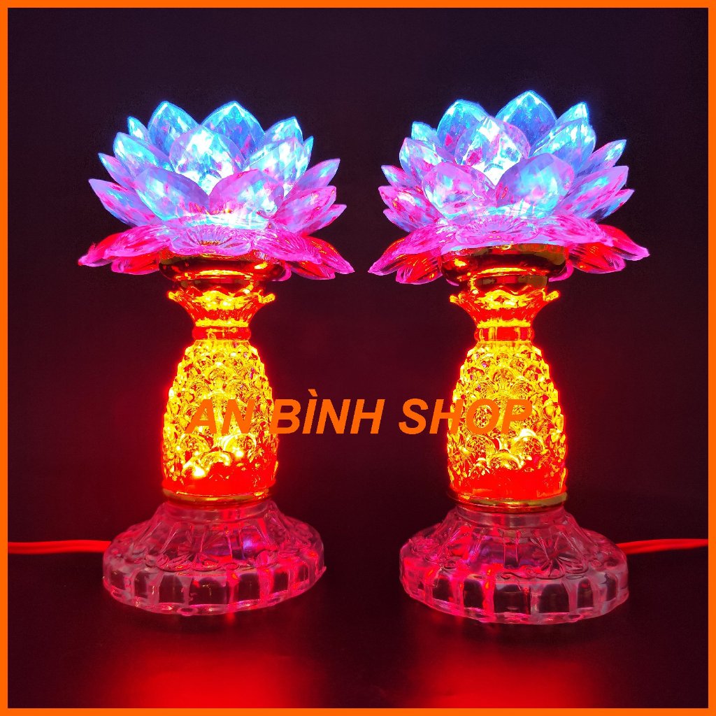 ( Hàng loại 1 ) Đôi đèn thờ, đèn thờ phật bà, đèn thờ quan âm bồ tát, đèn thờ sen