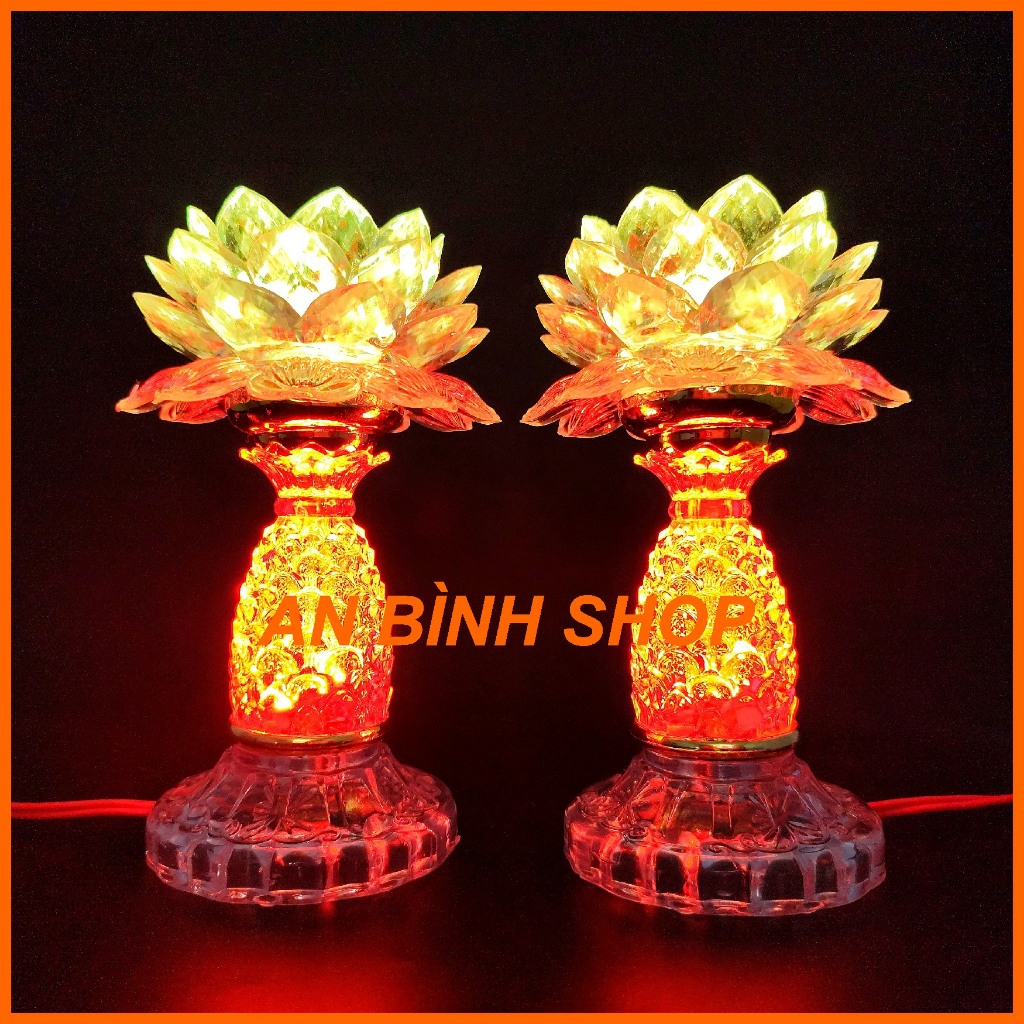 ( Hàng loại 1 ) Đôi đèn thờ, đèn thờ phật bà, đèn thờ quan âm bồ tát, đèn thờ sen
