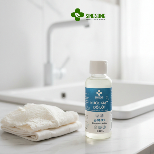 Nước Giặt Đồ Lót, Đồ Lụa SingSong. Diệt 99,9% Nấm Candida, Nấm Mốc, giặt tay, an toàn cho da - 50ml
