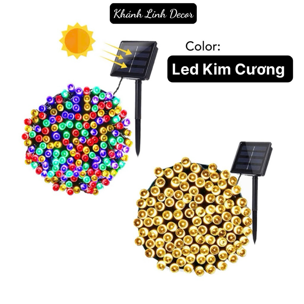 22 mét- 200 bóng Đèn LED kim cương năng lượng mặt trời là dòng đèn dây trang trí cao cấp, sử dụng chip LED siêu sáng