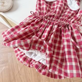 [8-26kg] Váy Hè Bé Gái Dáng Bí Chất Thô Cotton Tai Thỏ Cho Bé Mặc Đi Học, Đi Chơi,....