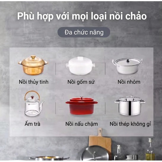 VVAKAM Bếp điện từ mini hồng ngoại Đa Năng Công suất cao 3500W đơn cảm ứng Cảm ứng có đèn LED mặt kính cường lực