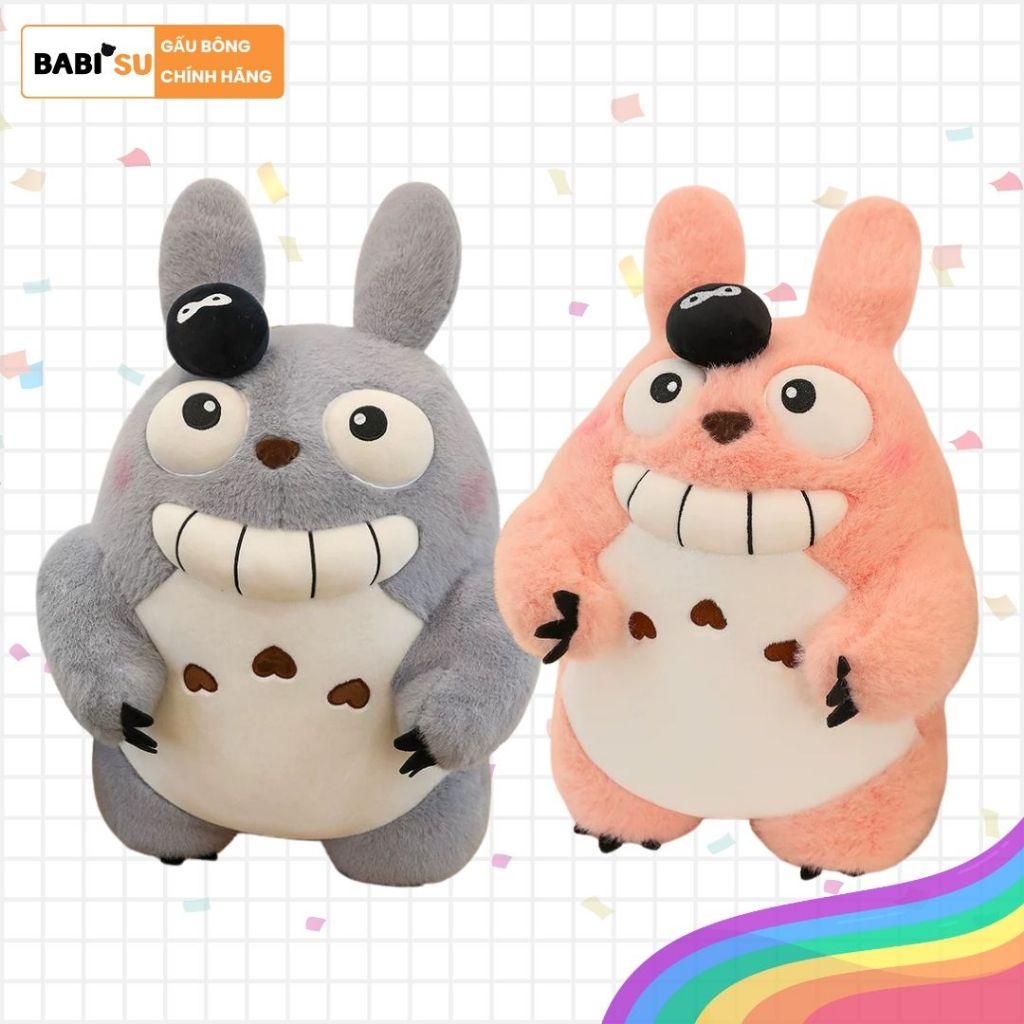 Gấu Bông Totoro Đính Bé Than Siêu Cute, Thú Nhồi Bông Totoro Vui Vẻ Làm Quà Tặng Cho Bé, Bạn Gái/Trai Dễ Thương