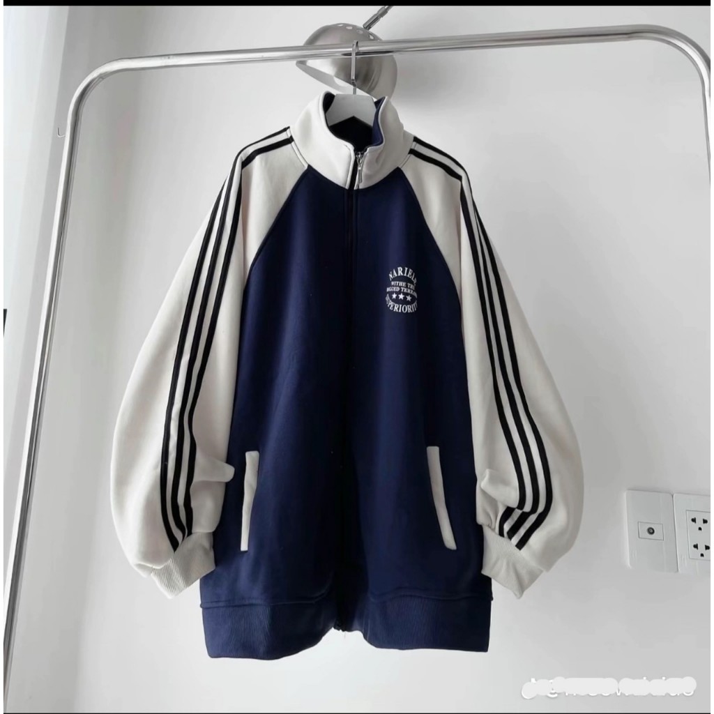 Áo khoác Nỉ Cổ Cao Logo 3 Sao Phối Màu Cực Đẹp From Rộng Boxy Chất Nỉ Bông Dày Dặn Unisex Nam Nữ 2026