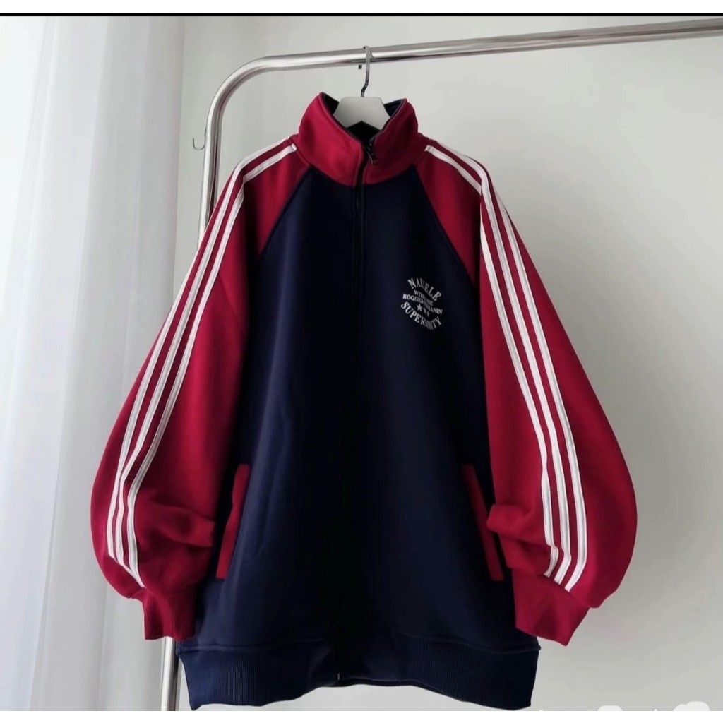 Áo khoác Nỉ Cổ Cao Logo 3 Sao Phối Màu Cực Đẹp From Rộng Boxy Chất Nỉ Bông Dày Dặn Unisex Nam Nữ 2026