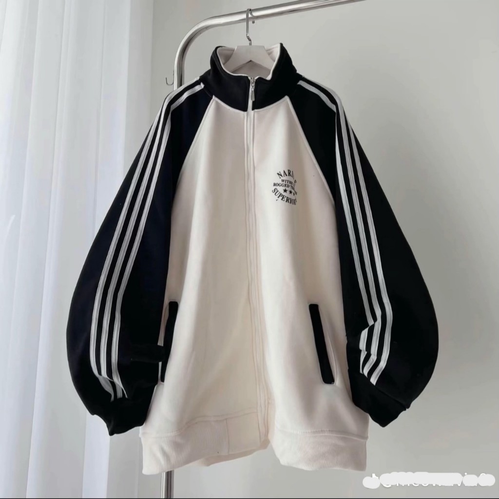 Áo khoác Nỉ Cổ Cao Logo 3 Sao Phối Màu Cực Đẹp From Rộng Boxy Chất Nỉ Bông Dày Dặn Unisex Nam Nữ 2026