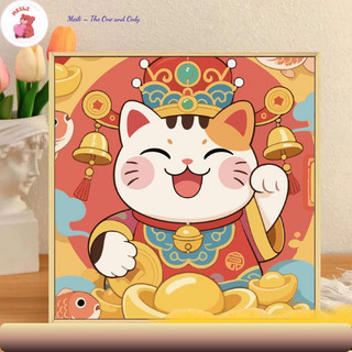 ( TẶNG SET 10 KHẨU TRANG) Tranh số hoá Hoạt Hình Tranh Tô Màu 20x20cm dễ thương đầy đủ cọ, màu, căng khung sẵn MEILI STO