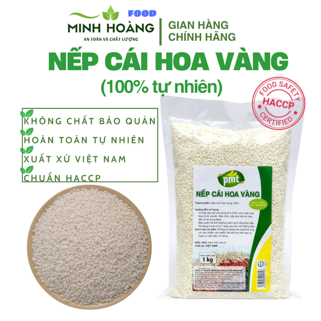 Nếp cái hoa vàng- Cty Phú Minh Tâm - Gói 1kg (1kg nếp cái hoa vàng)