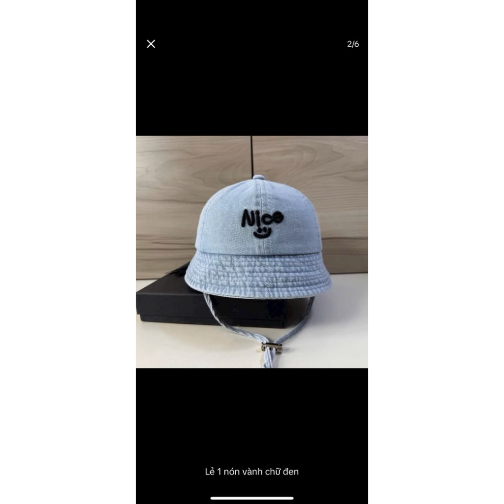 Mũ bucket jean cao cấp cho bé 4-9 tuổi - Nón vành tròn rin thêu mặt cười nhỏ siêu đẹp cho bé trai gái