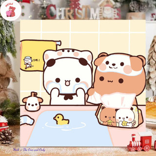 ( TẶNG SET 10 KHẨU TRANG) Tranh Số Hoá  Hoạt Hình Tranh Tô Màu 20x20cm dễ thương đầy đủ cọ, màu, căng khung sẵn MEILI ST