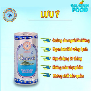 NƯỚC Yến Sào Sanest Không Đường 75% Yếnn Sào - Lon Hộp 6 lon x190ml