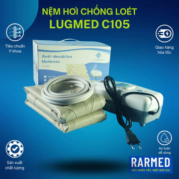 Nệm hơi chống loét LUGMED C105 đệm chống loét bệnh viện 200x90x7cm - Tặng bơm, dây