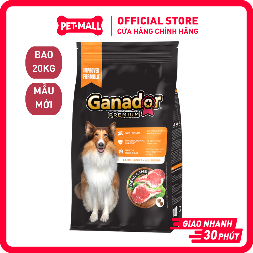 BAO XÁ 20KG - Thức Ăn Hạt Cho Chó Lớn GANADOR Premium Adult Lamb & Rice ...