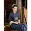 Đồ lam cap cấp, bộ đồ Lam Thêu Hoa Bỉ Ngạn Truyền Thống đính nút bọc phối quần suông rộng| Đồ Lam An Nhiên