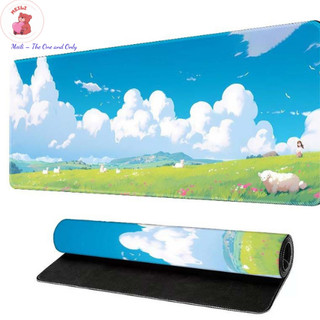 ( TẶNG SET 10 KHẨU TRANG) Miếng lót chuột Cánh Đồng Cừu 80x30 hoạt hình dễ thương chống nước cực êm Meili Store