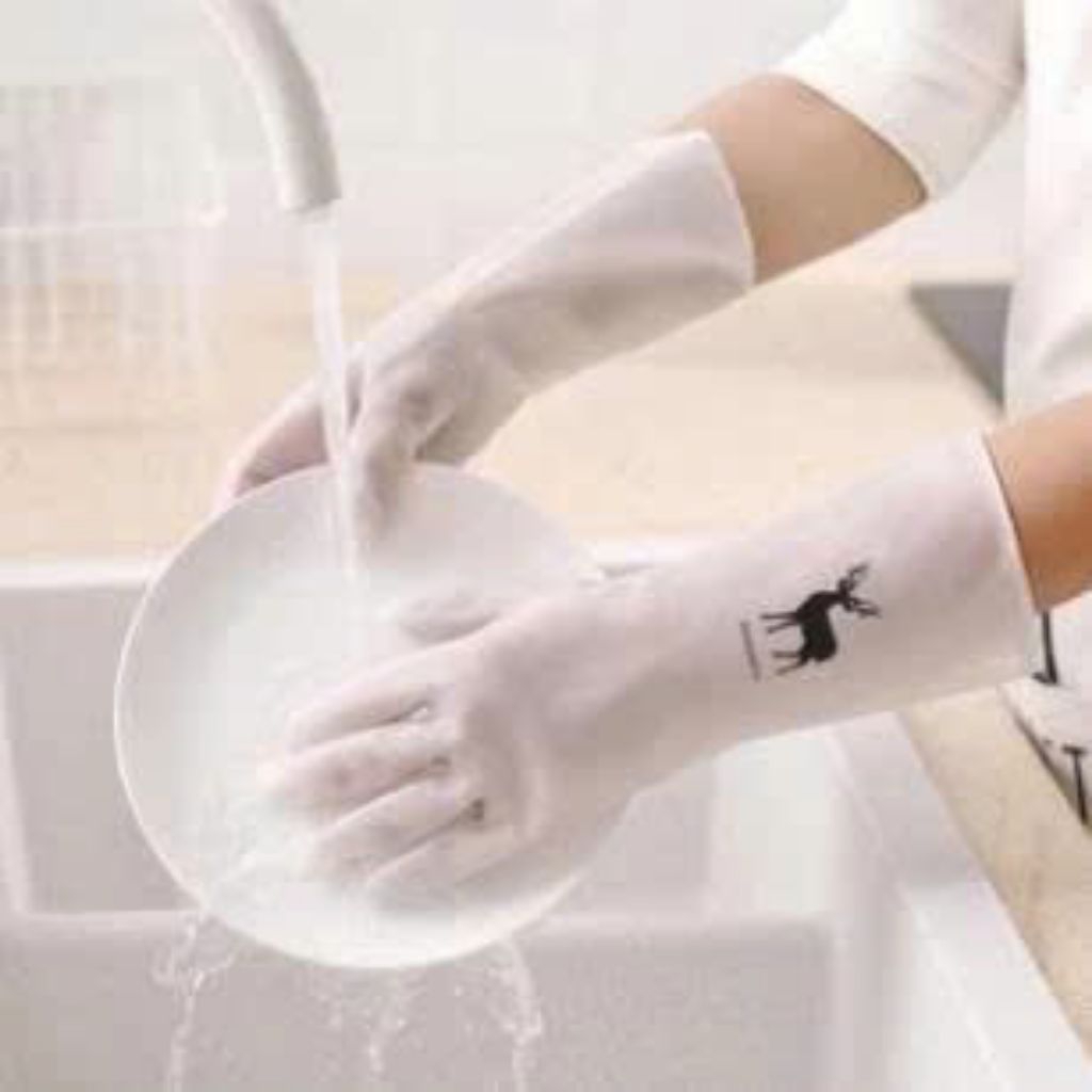 Găng Tay Cao Su Siêu Dai Hình Hươu Hạc, Làm Bếp, Làm Vườn, Rửa Bát