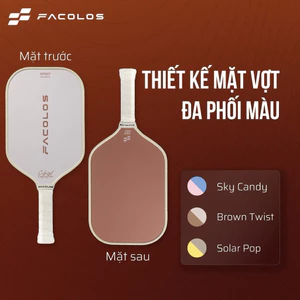 Vợt Pickleball Facolos Colorful trendy đầy cá tính - chính hãng mài xám hoặc tím