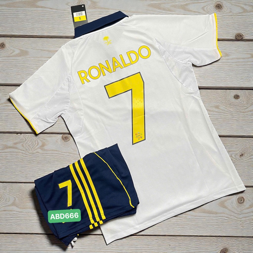 Bộ Quần Áo Bóng Đá CLB Al Nassr Sân Khách 2025/26, Bản Ronaldo - Vải Thái Vẩy Rồng Cao Cấp