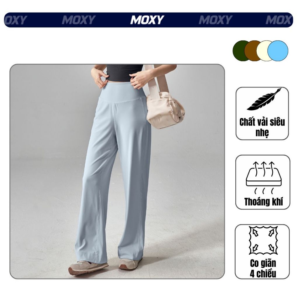 MOXY SPORTSWEAR Quần Ống Suông Nữ Thể Thao Tập Gym, Cạp Cao Co Giãn 4 Chiều, Vải Siêu Nhẹ Thoáng Khí, Che Bụng Tôn Dáng | BigBuy360 - bigbuy360.vn