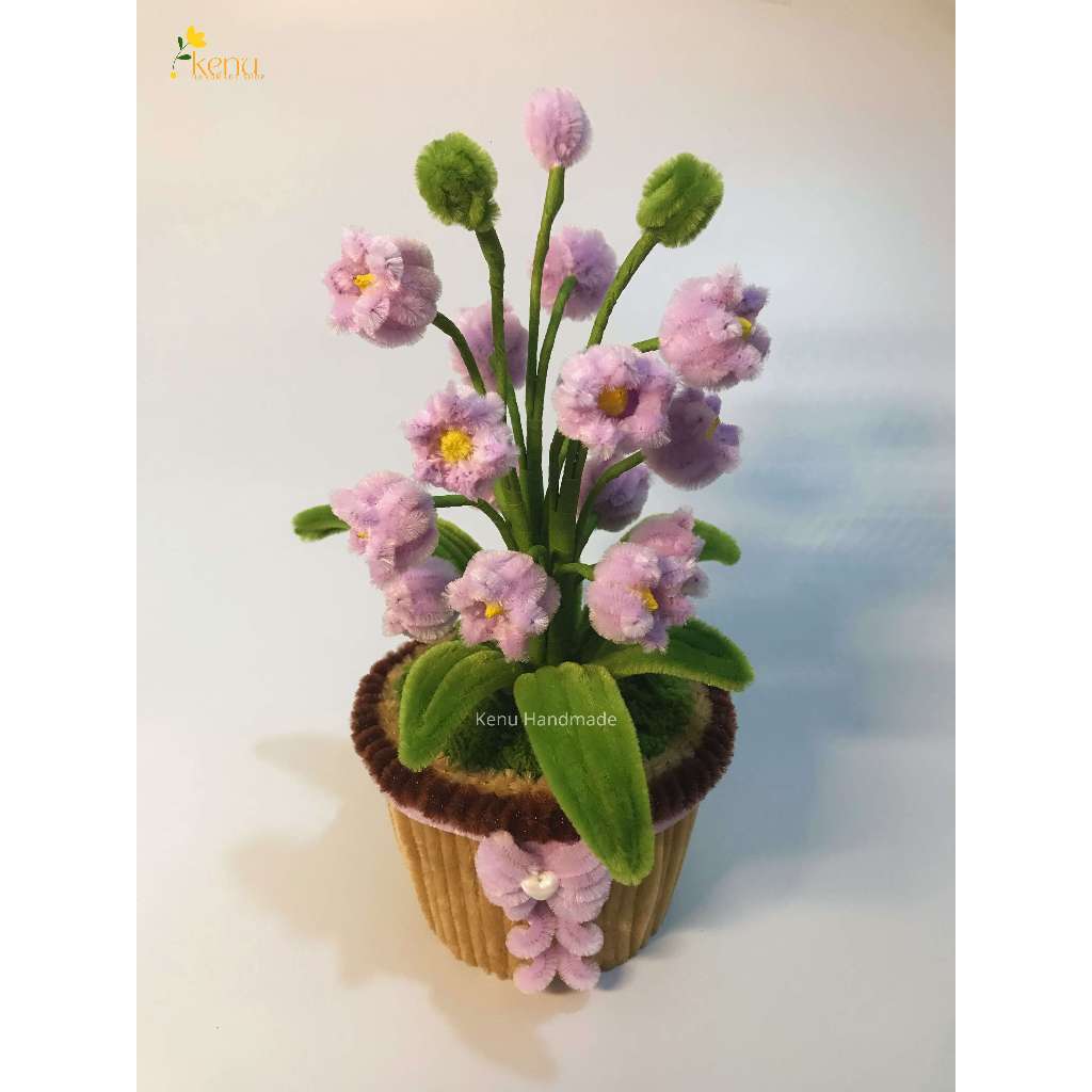 Hoa linh lan mini bằng kẽm nhung dùng để decor phòng học, bàn làm việc và làm quà tặng