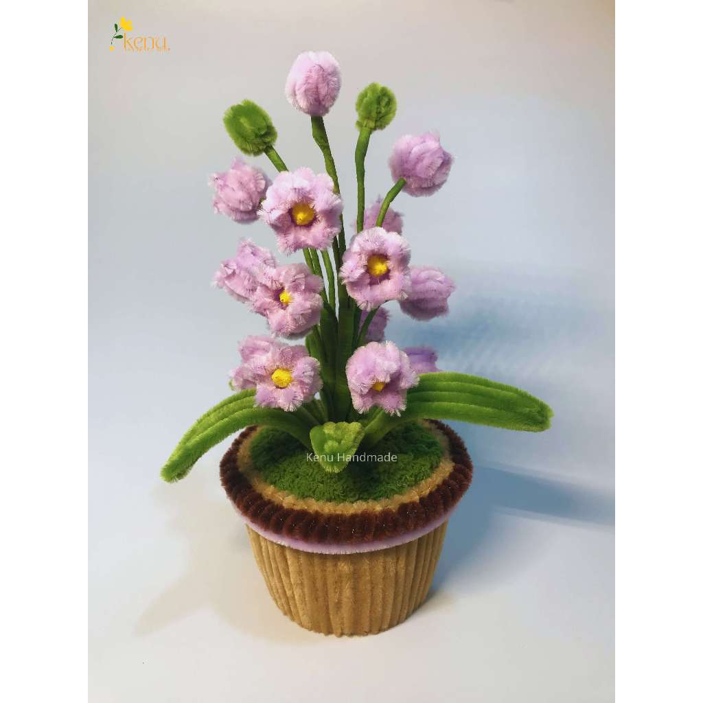 Hoa linh lan mini bằng kẽm nhung dùng để decor phòng học, bàn làm việc và làm quà tặng